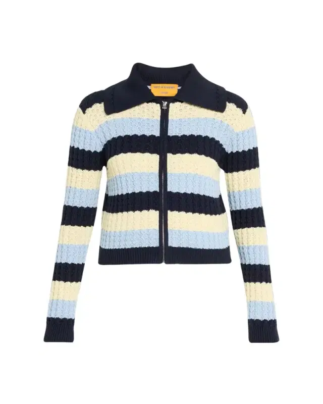 Kirby Striped Cable-Knit Jacket