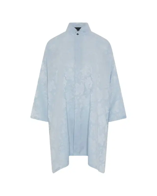 Eskandar Wide A-Line Double Stand Collar Shirt - Very Long Length With Slits