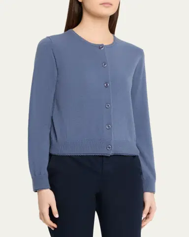 Vince Scallop-Trim Cardigan | Thumbnail 12 Vince Scallop-Trim Cardigan | Thumbnail 12