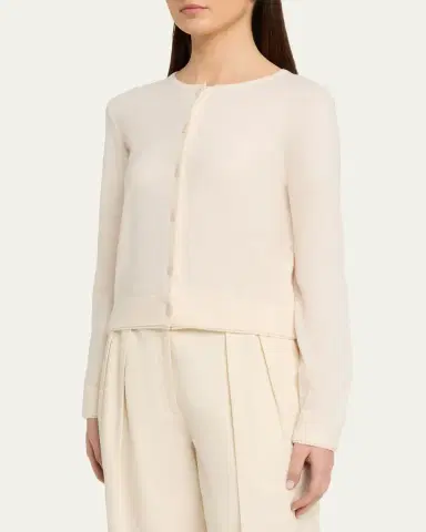Vince Scallop-Trim Cardigan | Thumbnail 4 Vince Scallop-Trim Cardigan | Thumbnail 4