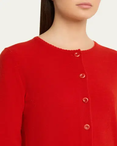 Vince Scallop-Trim Cardigan | Thumbnail 9 Vince Scallop-Trim Cardigan | Thumbnail 9