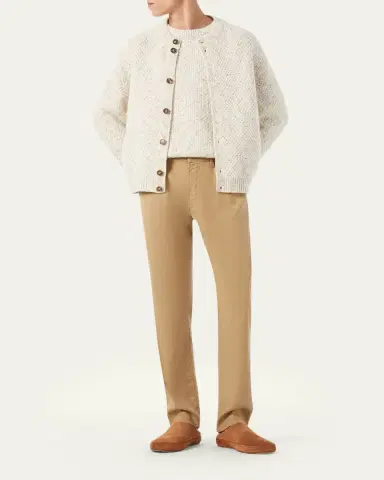 Loro Piana Men's Quarona Linen and Cotton Straight-Leg Jeans | Thumbnail 2