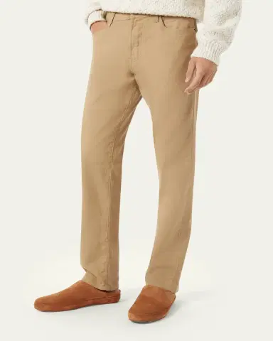 Loro Piana Men's Quarona Linen and Cotton Straight-Leg Jeans | Thumbnail 4