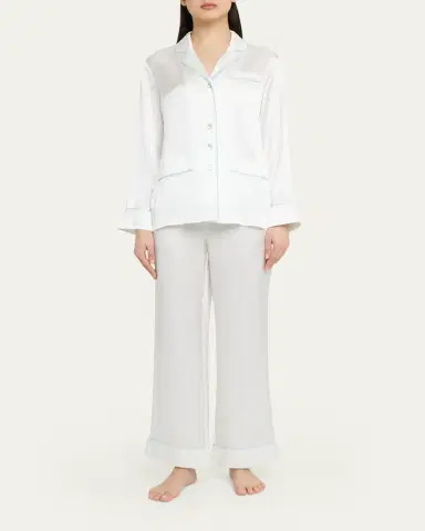 Olivia von Halle Coco Solid Silk Satin Pajama Set | Thumbnail 2 Olivia von Halle Coco Solid Silk Satin Pajama Set | Thumbnail 2