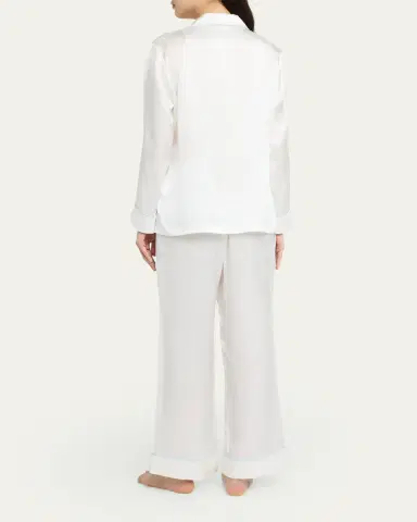Olivia von Halle Coco Solid Silk Satin Pajama Set | Thumbnail 3 Olivia von Halle Coco Solid Silk Satin Pajama Set | Thumbnail 3