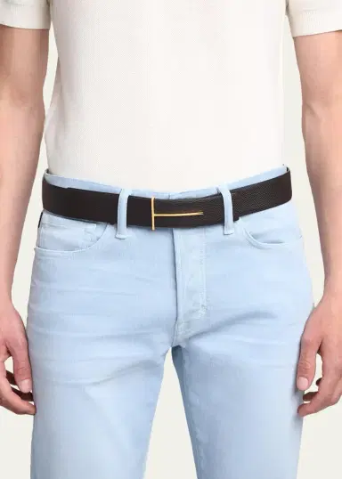 Tom Ford Men's Reversible Leather T-Buckle Belt | Thumbnail 2 Tom Ford Men's Reversible Leather T-Buckle Belt | Thumbnail 2