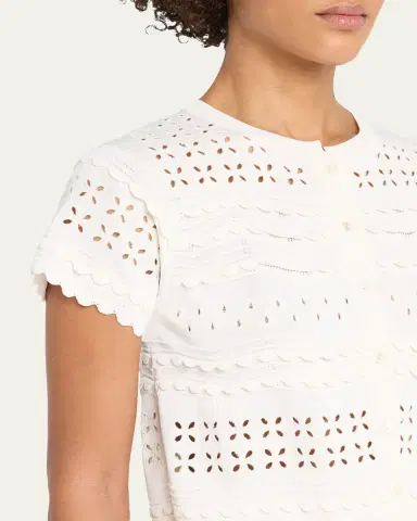 Ulla Johnson Abriana Eyelet Cropped Cardigan | Thumbnail 5 Ulla Johnson Abriana Eyelet Cropped Cardigan | Thumbnail 5