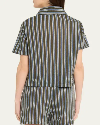 Veronica Beard Kyan Striped Cotton Cardigan | Thumbnail 3 Veronica Beard Kyan Striped Cotton Cardigan | Thumbnail 3