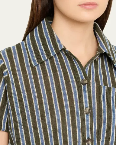 Veronica Beard Kyan Striped Cotton Cardigan | Thumbnail 5 Veronica Beard Kyan Striped Cotton Cardigan | Thumbnail 5