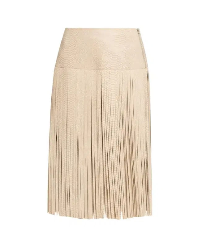 Kobi Halperin Parker Leather Fringe Skirt
