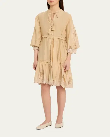 Kobi Halperin Erica Embroidered Flounce Dress | Thumbnail 4