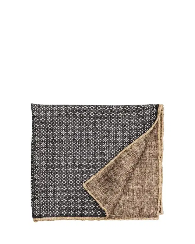 Brunello Cucinelli Men's Double-Face Silk Pocket Square