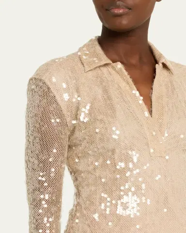 Veronica Beard Meryl Sequined Long-Sleeve Top | Thumbnail 5
