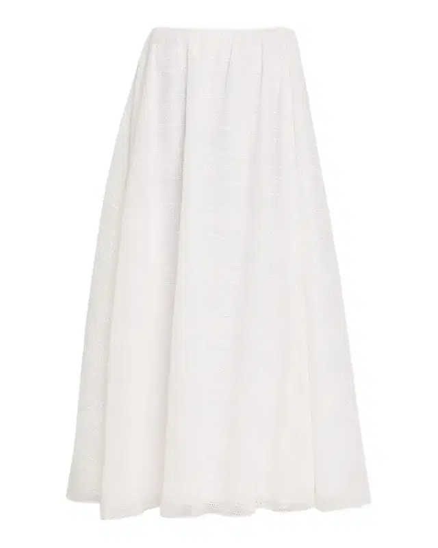 Brunello Cucinelli Long Eyelet Cotton Skirt