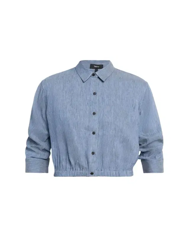 Theory Cropped Button-Front Shirt