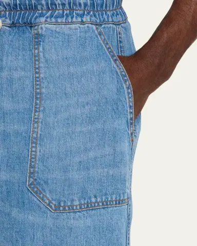 Officine Generale Men's Wide-Leg Drawstring Trousers | Thumbnail 5