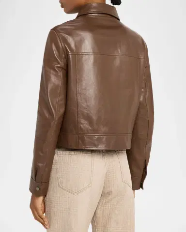 Brunello Cucinelli Leather Cropped Jacket | Thumbnail 2 Brunello Cucinelli Leather Cropped Jacket | Thumbnail 2