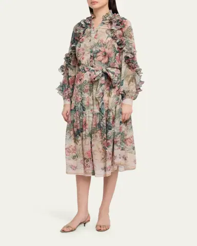 Kobi Halperin Amanda Floral-Print Ruffle Midi Dress | Thumbnail 4 Kobi Halperin Amanda Floral-Print Ruffle Midi Dress | Thumbnail 4