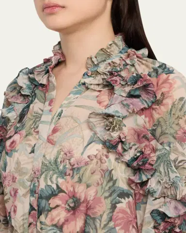 Kobi Halperin Amanda Floral-Print Ruffle Midi Dress | Thumbnail 5 Kobi Halperin Amanda Floral-Print Ruffle Midi Dress | Thumbnail 5
