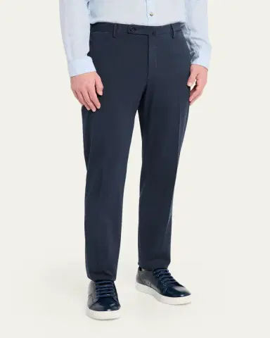Incotex Men's Pressed-Crease Cotton Trousers | Thumbnail 4