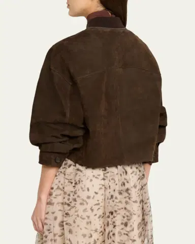 Brunello Cucinelli Suede Bomber Jacket | Thumbnail 3 Brunello Cucinelli Suede Bomber Jacket | Thumbnail 3