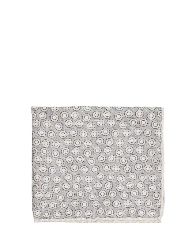 Brunello Cucinelli Men's Geometric Circle Silk Pocket Square