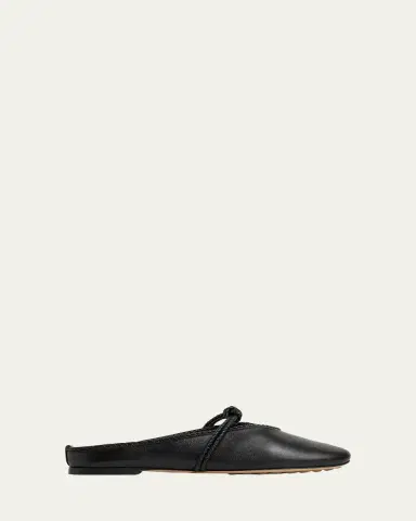 Bottega Veneta Lagoon Nappa Leather Knotted Mary Jane Ballerina Mules | Thumbnail 4 Bottega Veneta Lagoon Nappa Leather Knotted Mary Jane Ballerina Mules | Thumbnail 4