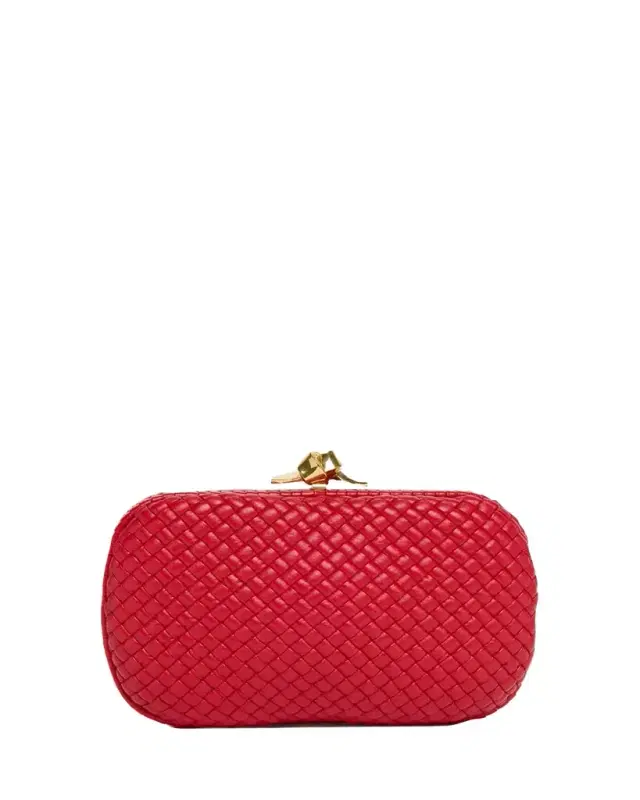 Bottega Veneta Padded Leather Sculptural Knot Clutch Bag