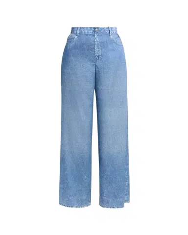Kobi Halperin Sage Denim-Print Wide-Leg Pants | Thumbnail 1 Kobi Halperin Sage Denim-Print Wide-Leg Pants | Thumbnail 1
