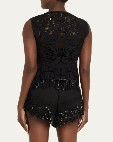Kobi Halperin Maeve Fringed Sequin Lace Vest | Thumbnail 3 Kobi Halperin Maeve Fringed Sequin Lace Vest | Thumbnail 3