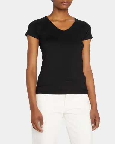 MAJESTIC FILATURES Soft Touch Short-Sleeve V-Neck Tee | Thumbnail 3