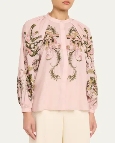 Kobi Halperin Heidi Sequin Floral-Print Blouse | Thumbnail 8