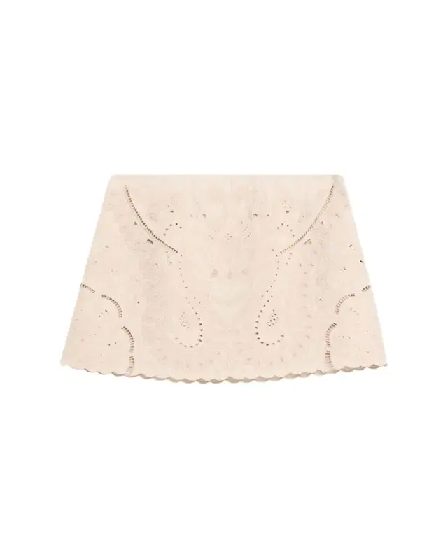 Natalie Embroidered Cotton-Linen Mini Skirt
