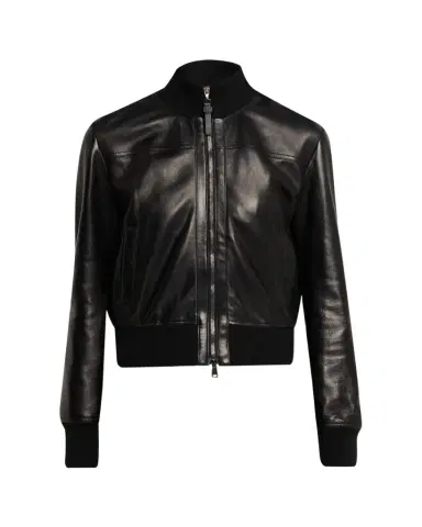 Brunello Cucinelli Turtleneck Leather Bomber Jacket | Thumbnail 1