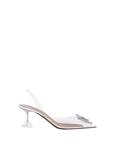 Amina Muaddi Begum Clear Crystal Slingback Pumps | Thumbnail 1 Amina Muaddi Begum Clear Crystal Slingback Pumps | Thumbnail 1