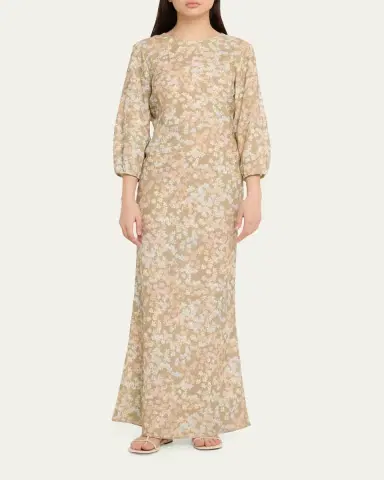 BERNADETTE Berna Floral Linen Maxi Dress | Thumbnail 2 BERNADETTE Berna Floral Linen Maxi Dress | Thumbnail 2