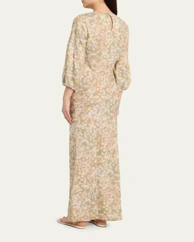 BERNADETTE Berna Floral Linen Maxi Dress | Thumbnail 3 BERNADETTE Berna Floral Linen Maxi Dress | Thumbnail 3