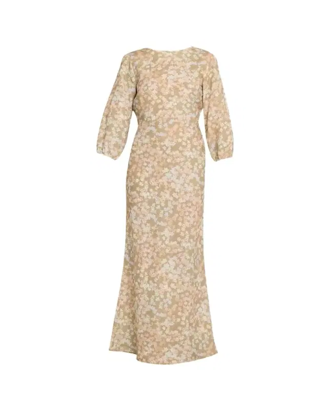 BERNADETTE Berna Floral Linen Maxi Dress