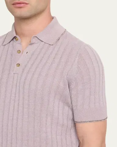 Guest In Residence Men's Rib-Knit Teddy Polo Shirt | Thumbnail 5 Guest In Residence Men's Rib-Knit Teddy Polo Shirt | Thumbnail 5