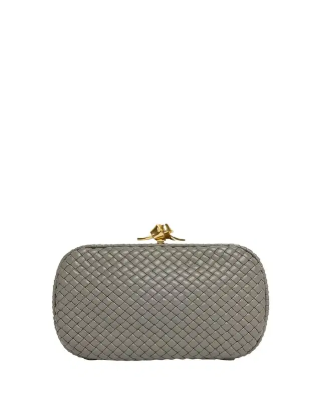 Padded Leather Sculptural Knot Clutch Bag