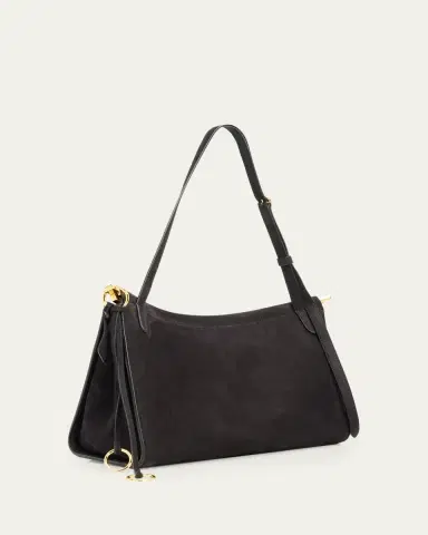 Alaïa Le Click Large East-West Suede Shoulder Bag | Thumbnail 2 Alaïa Le Click Large East-West Suede Shoulder Bag | Thumbnail 2