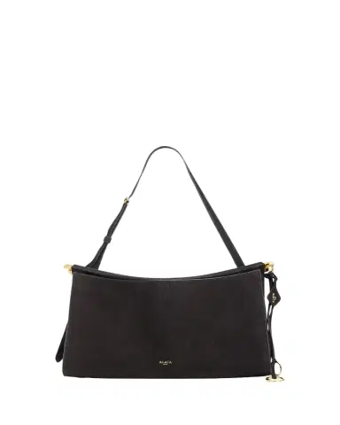 Alaïa Le Click Large East-West Suede Shoulder Bag | Thumbnail 1 Alaïa Le Click Large East-West Suede Shoulder Bag | Thumbnail 1
