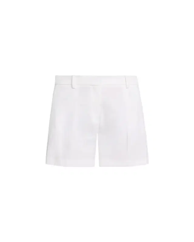 Theory Pleated A-Line Linen-Blend Shorts