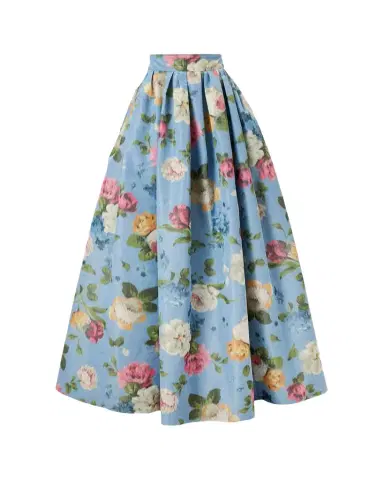 Carolina Herrera Floral Pleated Faille Ball Skirt | Thumbnail 1