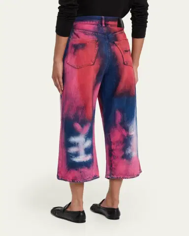 R13 Tie-Dye Cropped Wide-Leg Jeans | Thumbnail 3 R13 Tie-Dye Cropped Wide-Leg Jeans | Thumbnail 3
