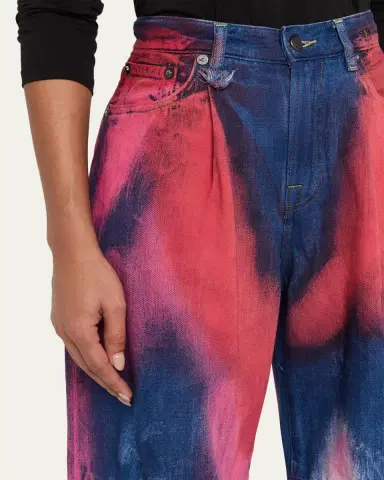 R13 Tie-Dye Cropped Wide-Leg Jeans | Thumbnail 5 R13 Tie-Dye Cropped Wide-Leg Jeans | Thumbnail 5