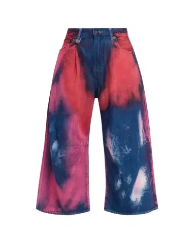 R13 Tie-Dye Cropped Wide-Leg Jeans | Thumbnail 1 R13 Tie-Dye Cropped Wide-Leg Jeans | Thumbnail 1