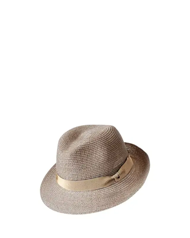 Inverni Men's Small-Brim Woven Hemp Panama Hat