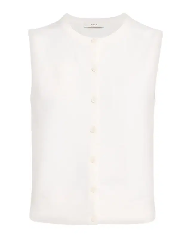 Vince Sleeveless Patch Pocket Cardigan