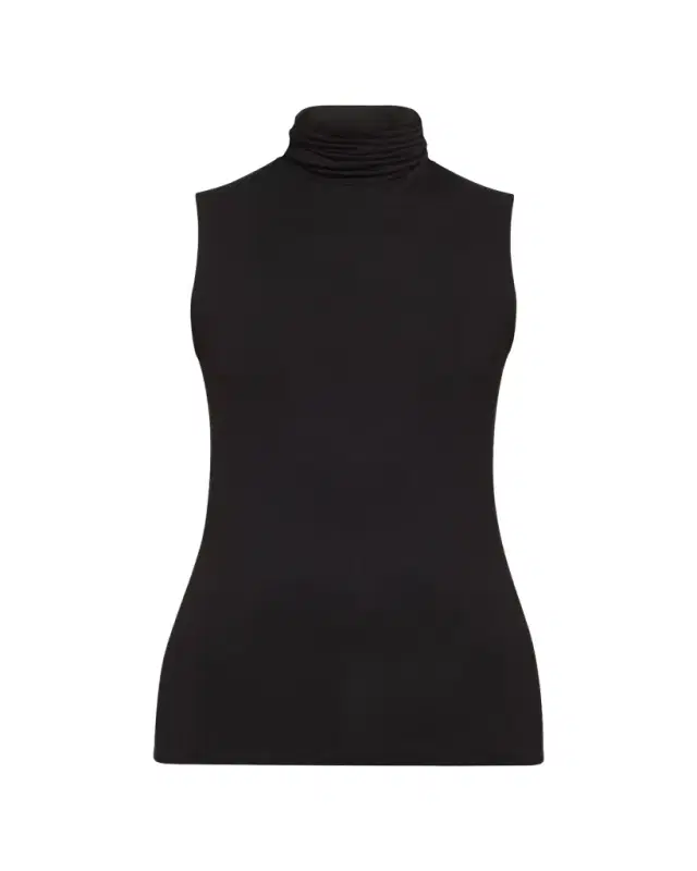 Soft Touch Sleeveless Stretch Turtleneck